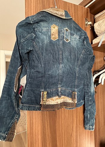 Düğmeli, Normal Boy Kadın Kot Ceket - Görsel 4