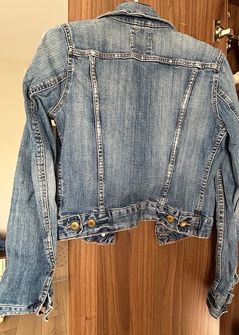 Düğmeli Mavi Kadın Denim Ceket - Görsel 2