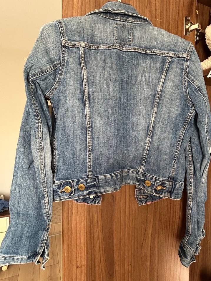 Düğmeli Mavi Kadın Denim Ceket - Görsel 2