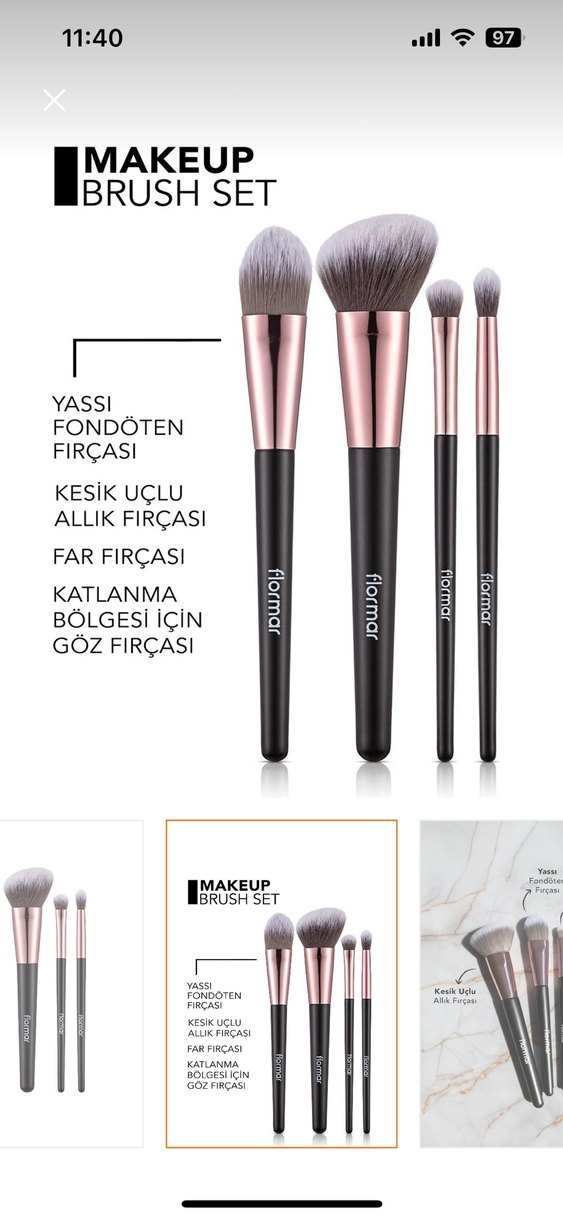 Flormar Siyah Makyaj Fırçası Seti - Görsel 2