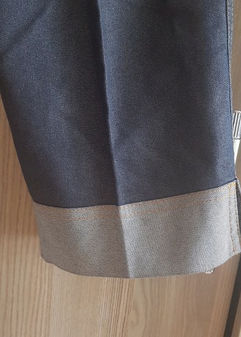 38 Beden lacivert Renk Kadın Lacivert Kemerli Midi Kot Pantolon
