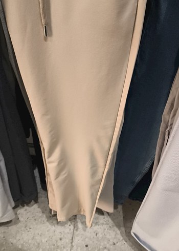 Bej Midi Kumaş Kadın Pantolon - Görsel 2