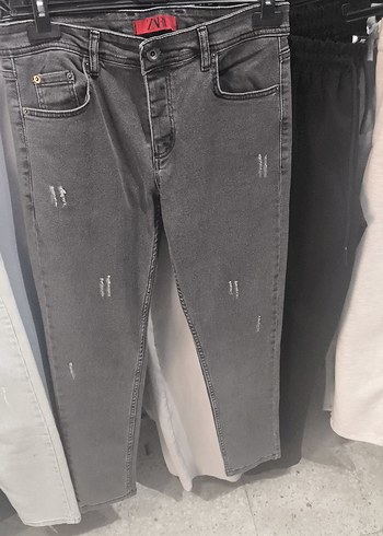 Gri Regular Fit Kot Pantolon - Kemerli 3 adet fiyatı - Görsel 4