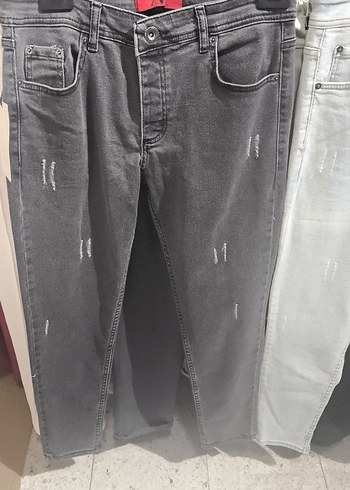 Gri Regular Fit Kot Pantolon - Kemerli 3 adet fiyatı - Görsel 3