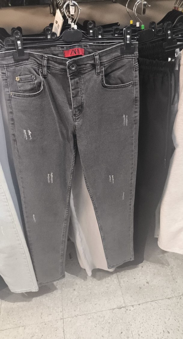 Gri Regular Fit Kot Pantolon - Kemerli 3 adet fiyatı - Görsel 4