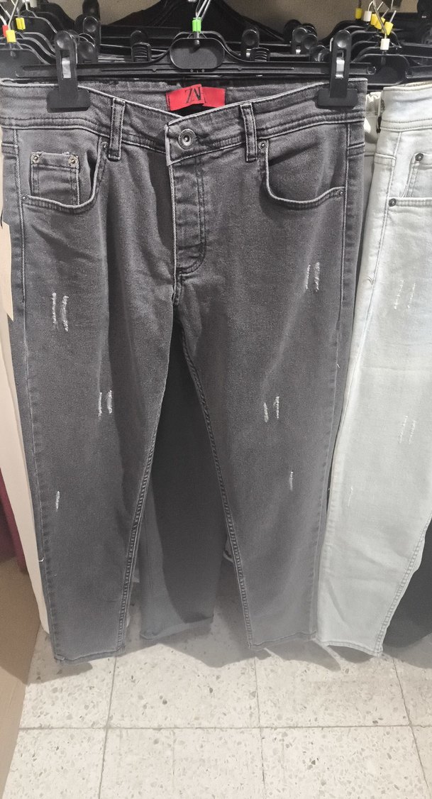 Gri Regular Fit Kot Pantolon - Kemerli 3 adet fiyatı - Görsel 3