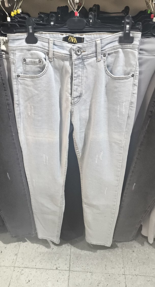 Gri Regular Fit Kot Pantolon - Kemerli 3 adet fiyatı - Görsel 2