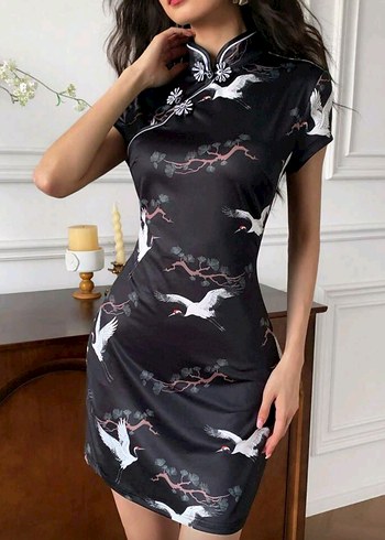 Qipao Çin Japon Geleneksel Elbise - Görsel 3
