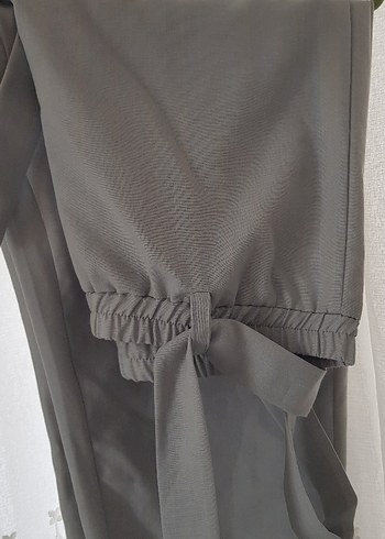 Kadın Gri Midi Kumaş Pantolon
