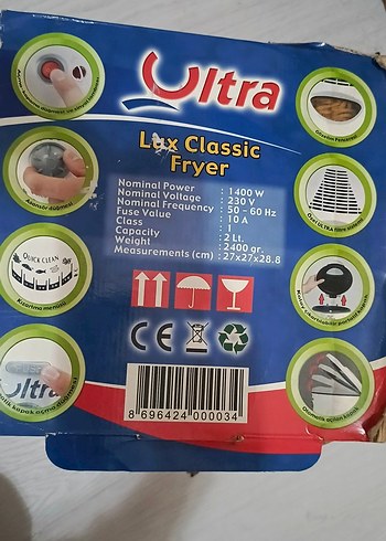 Diğer Ultra Lux Classic 2 L Beyaz Fritöz