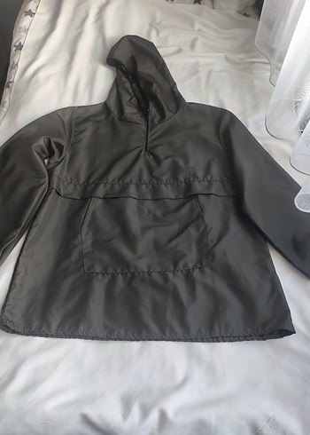 Kapüşonlu haki yağmurluk - Görsel 4