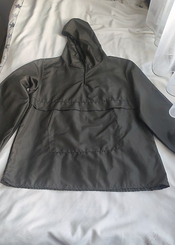 Kapüşonlu haki yağmurluk - Görsel 3