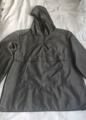 Kapüşonlu haki yağmurluk - Görsel 6