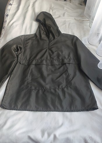 Kapüşonlu haki yağmurluk - Görsel 2