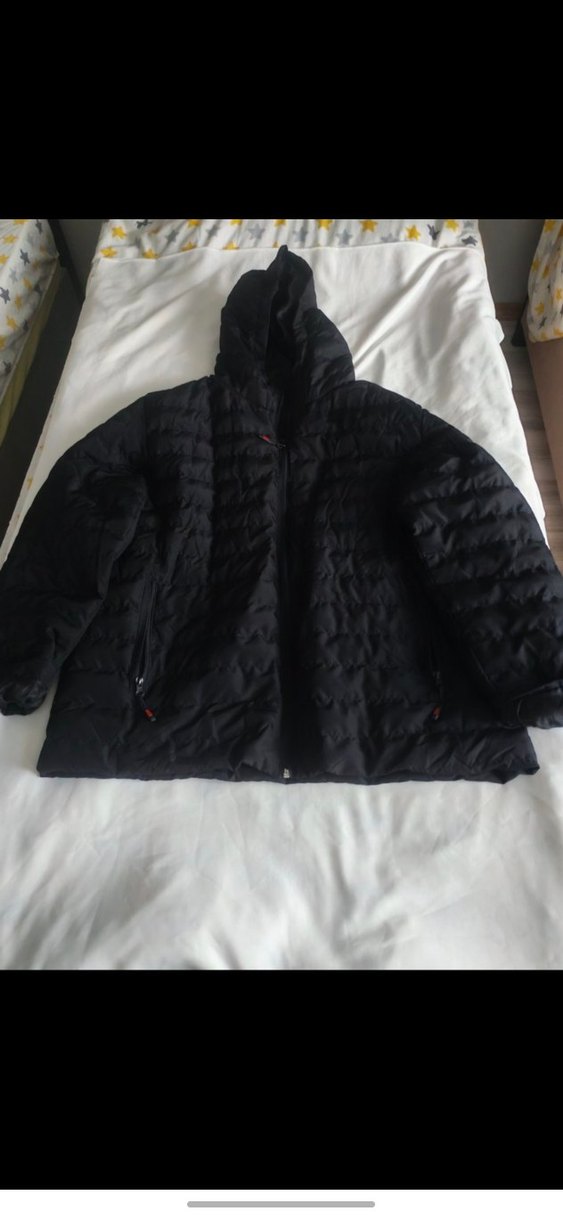 Fermuarlı Siyah Kapüşonlu Erkek Mont - Görsel 2