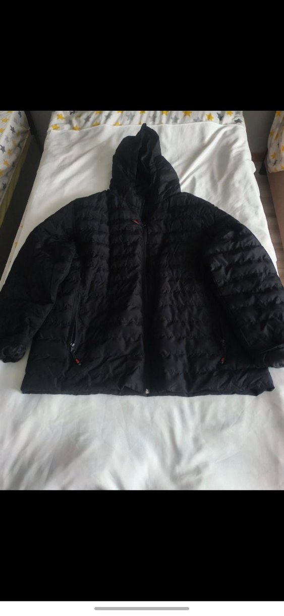 Fermuarlı Siyah Kapüşonlu Erkek Mont - Görsel 3