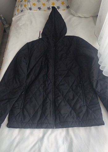 Siyah Fermuarlı Kapüşonlu Erkek mont - Görsel 2