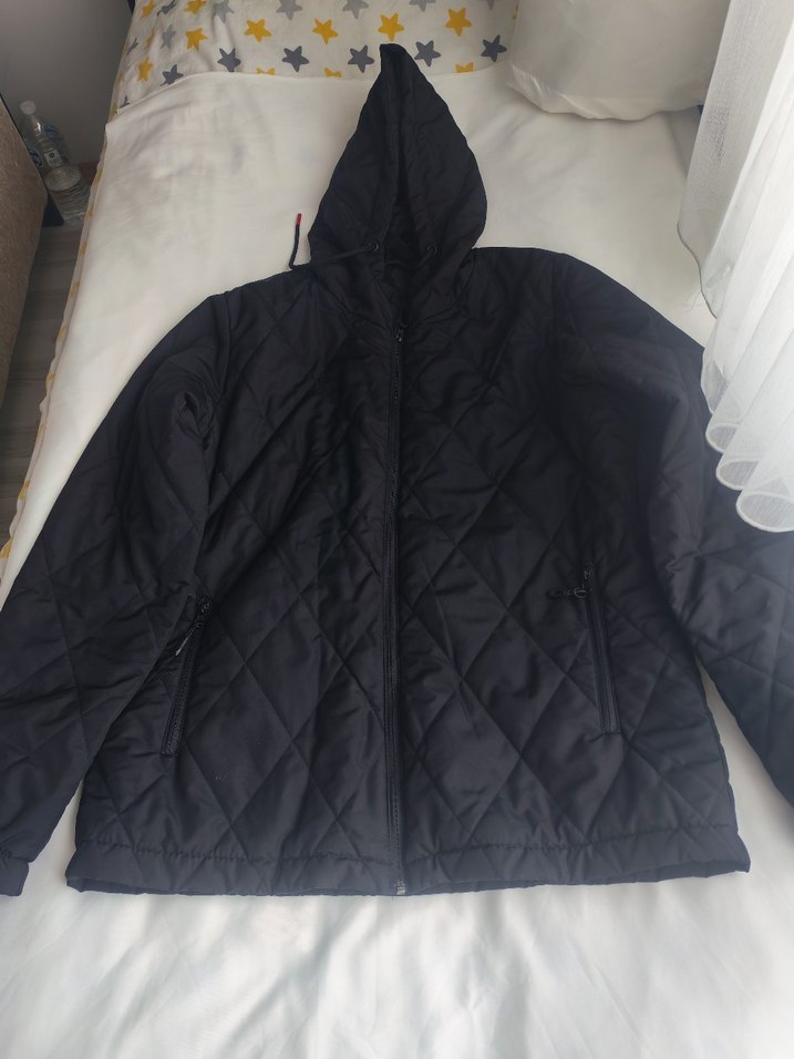 Siyah Fermuarlı Kapüşonlu Erkek mont - Görsel 2