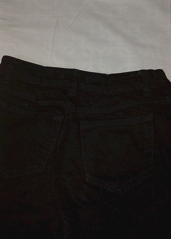 Keten Siyah Rahat Kesim Kargo Pantolon - Görsel 4