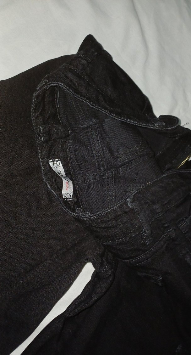 Keten Siyah Rahat Kesim Kargo Pantolon - Görsel 5