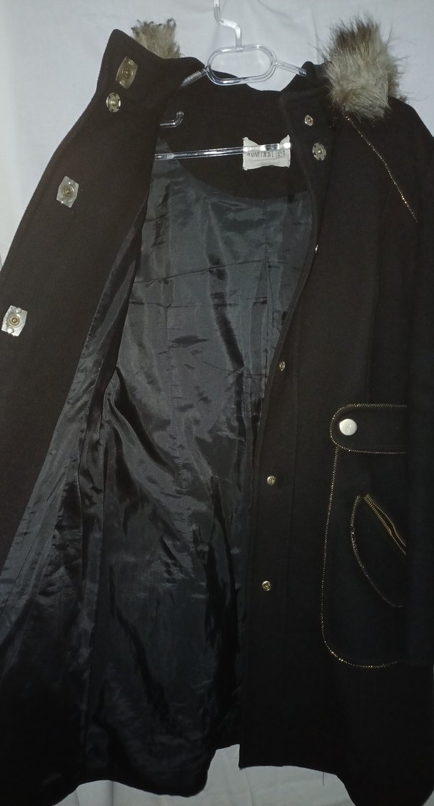 Düğmeli Siyah Midi Kadın Kaşe Kaban - Görsel 4