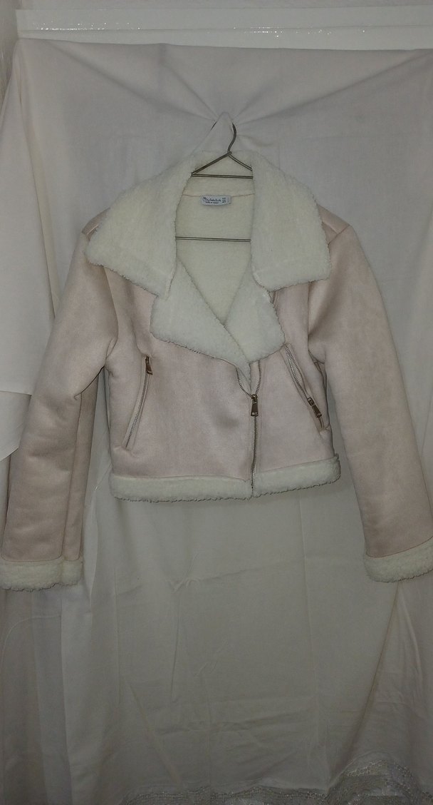 Kürklü Bej Süet Kadın Ceket - Görsel 5