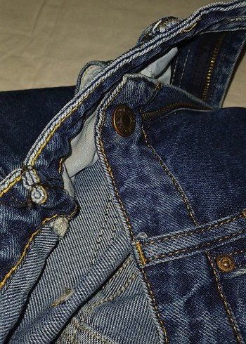 İndigo Yüksek Bel Mom Jean - Görsel 4