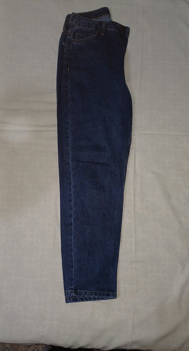 İndigo Yüksek Bel Mom Jean - Görsel 2