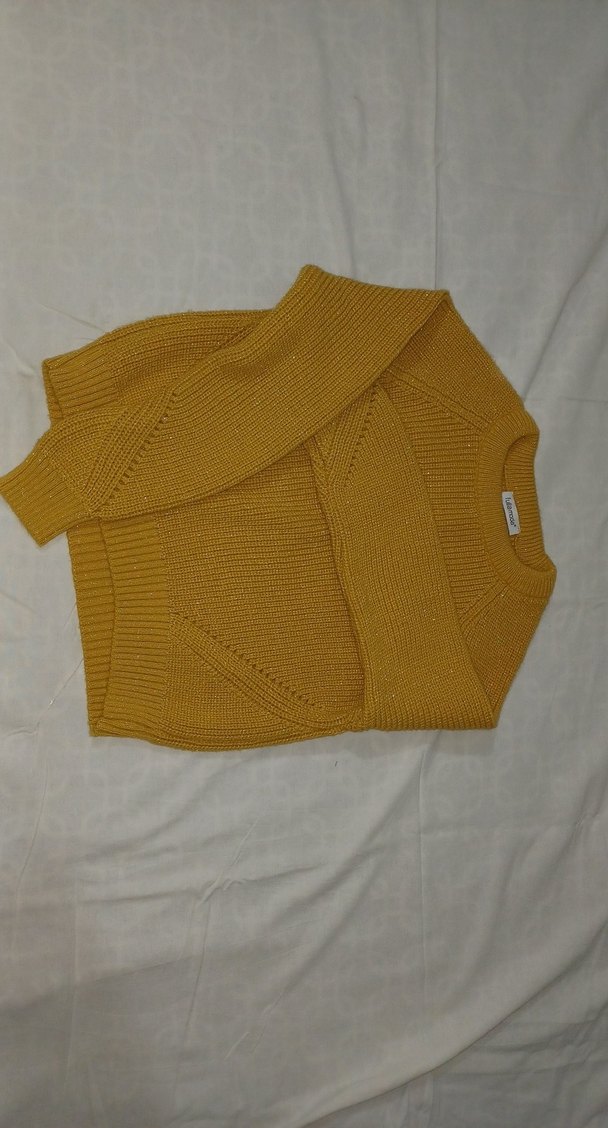 Reglan Kol Örgü Triko Kadın Kazak Hardal Rengi - Görsel 2