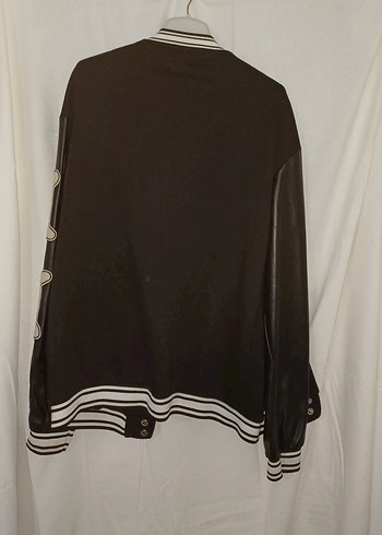 Siyah Kolları Deri Detaylı Kadın Kolej Ceket - Görsel 4