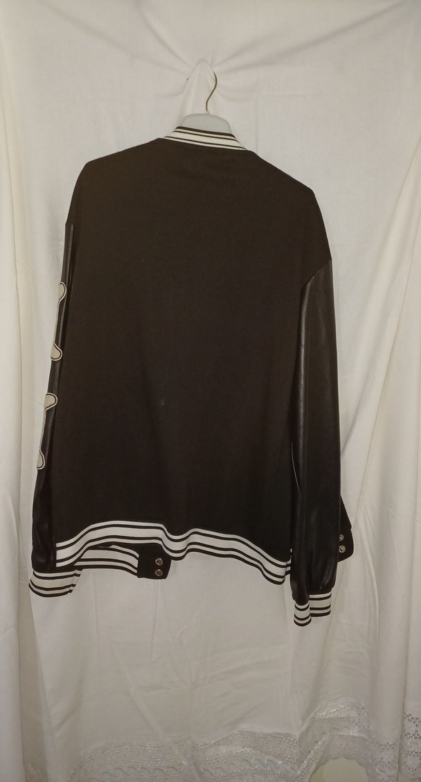 Siyah Kolları Deri Detaylı Kadın Kolej Ceket - Görsel 4