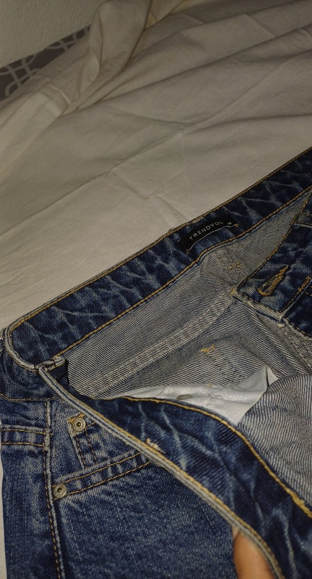 Lacivert Yüksek Bel Mom Jean Pantolon - Görsel 2