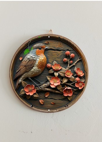 Renkli Kuş Temalı Duvar tabakları - Görsel 10