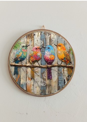 Renkli Kuş Temalı Duvar tabakları - Görsel 2