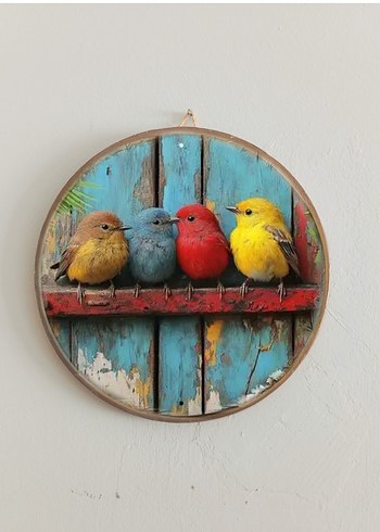 Renkli Kuş Temalı Duvar tabakları - Görsel 7