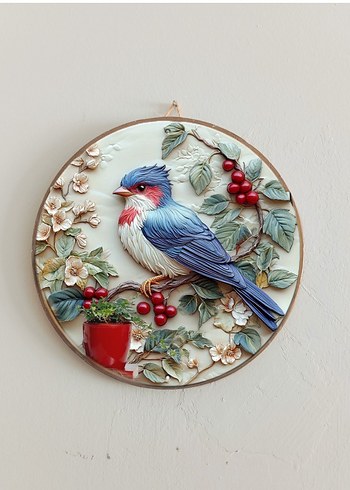 Renkli Kuş Temalı Duvar tabakları - Görsel 15