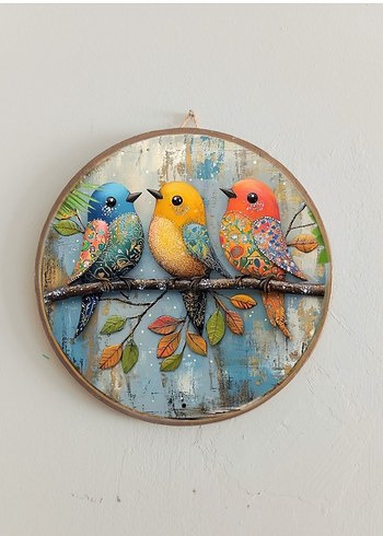 Renkli Kuş Temalı Duvar tabakları - Görsel 6