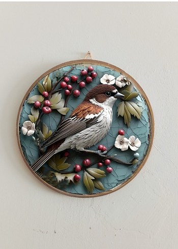 Renkli Kuş Temalı Duvar tabakları - Görsel 14