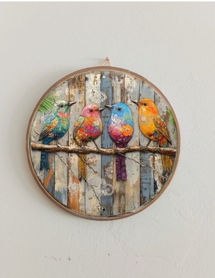 Renkli Kuş Temalı Duvar tabakları - Görsel 2