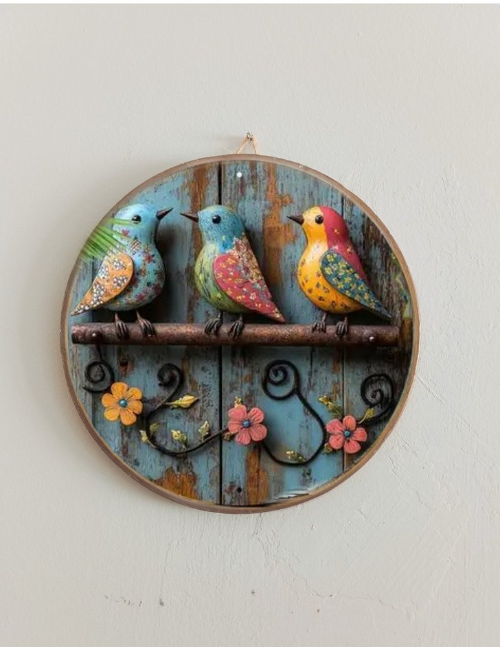 Renkli Kuş Temalı Duvar tabakları - Görsel 3