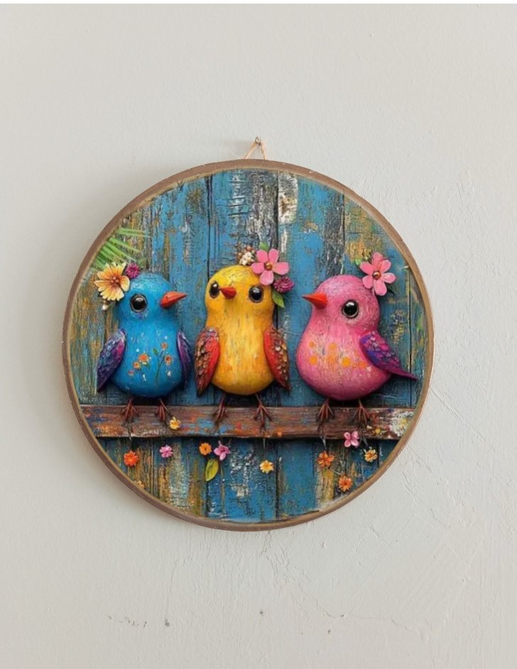 Renkli Kuş Temalı Duvar tabakları - Görsel 5