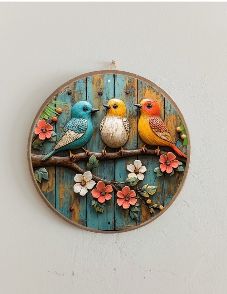 Renkli Kuş Temalı Duvar tabakları - Görsel 4