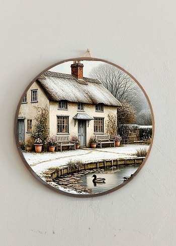 Yuvarlak Kış Temalı Duvar Dekoru - Görsel 9