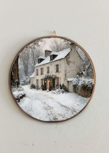 Yuvarlak Kış Temalı Duvar Dekoru - Görsel 7