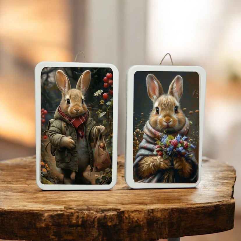 Pastel Renkli Tavşan Temalı Duvar Dekoru - Görsel 2