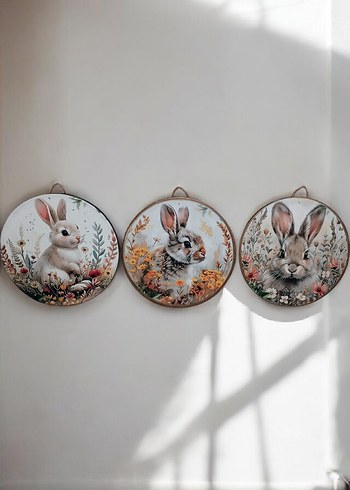 Bohem Tarzı Tavşan Temalı El Yapımı Duvar Süsü - Görsel 2