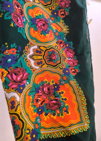 Çiçek Desenli Çok Renkli Bohem Kadın Şal - Görsel 2