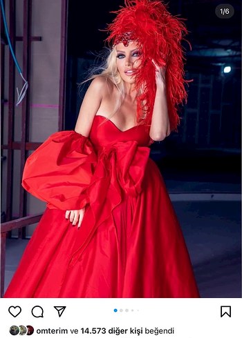 Uzun Parlak Kırmızı Straplez Drapeli Kadın Elbise - Görsel 2