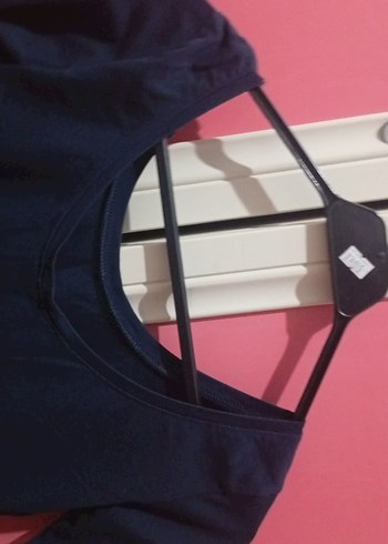 Kadın Lacivert Uzun Kollu Basic Tişört - Görsel 2