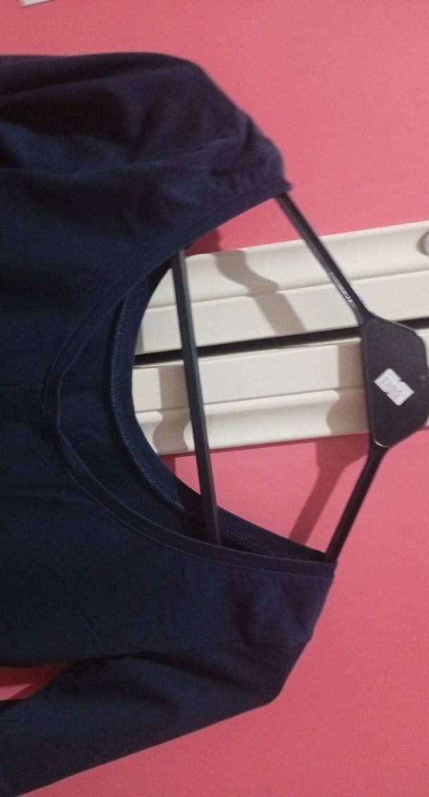 Kadın Lacivert Uzun Kollu Basic Tişört - Görsel 2